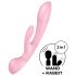 Satisfyer Triple Oh - vibrador rosa con brazo de clítoris recargable