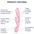 Satisfyer Triple Oh - vibrador rosa con brazo de clítoris recargable