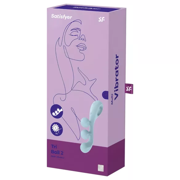 Satisfyer Tri Ball 2 - vibrador multifunción - silicona - menta