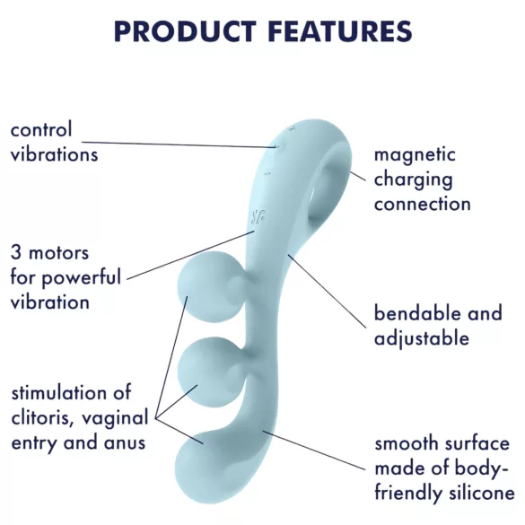Satisfyer Tri Ball 2 - vibrador multifunción - silicona - menta