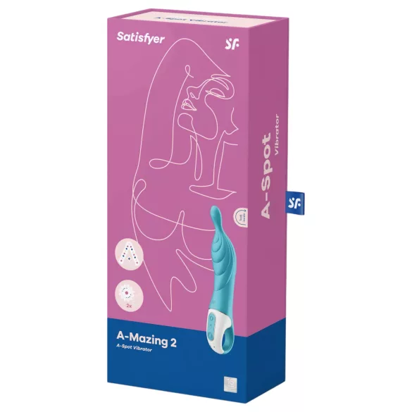 Satisfyer A-Mazing 2 - vibrador punto A recargable - silicona turquesa