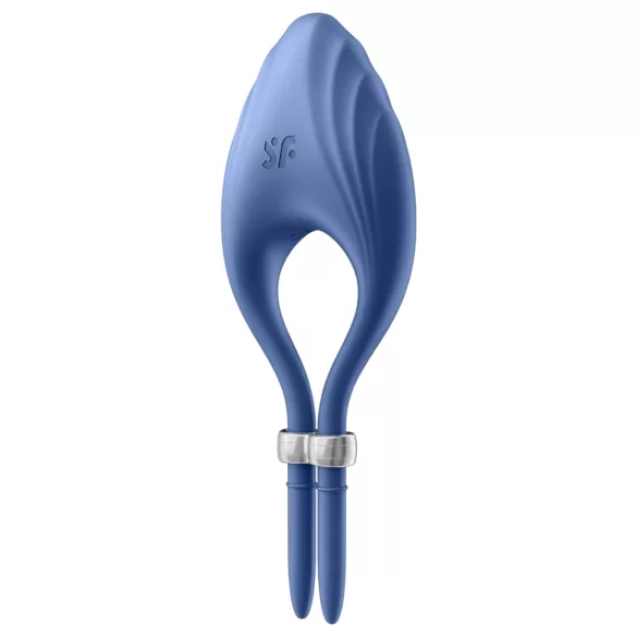 Satisfyer Duelist - anillo vibrador recargable para pene - silicona azul