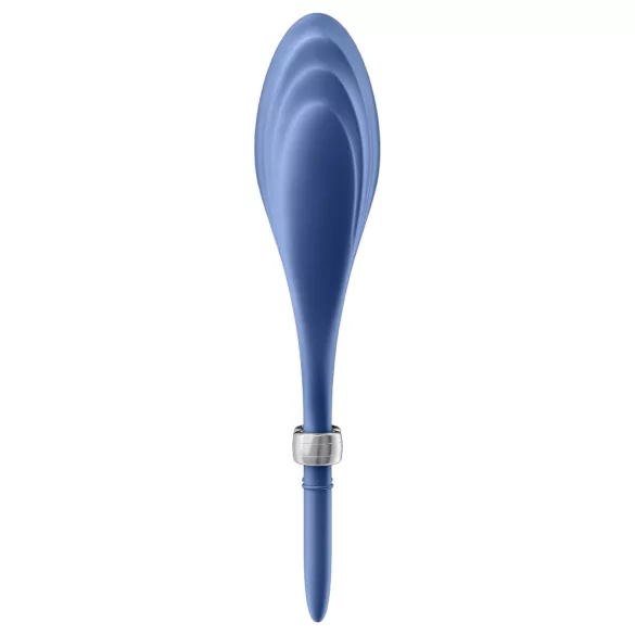 Satisfyer Duelist - anillo vibrador recargable para pene - silicona azul