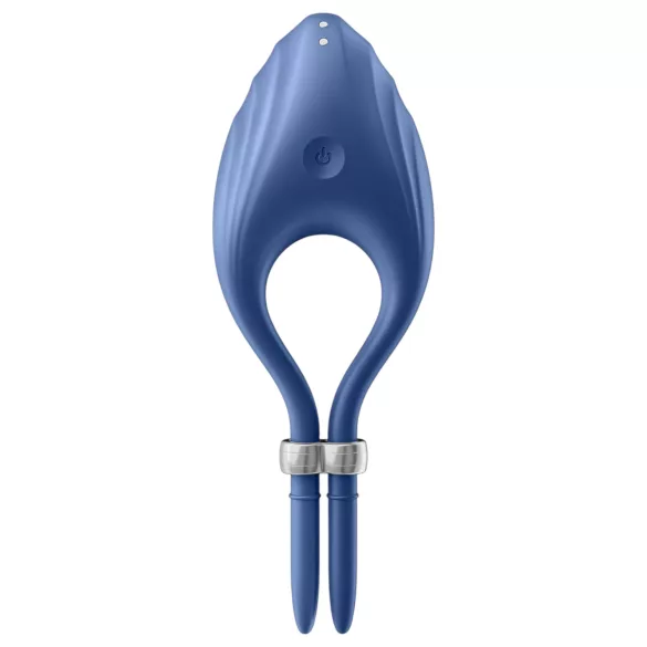 Satisfyer Duelist - anillo vibrador recargable para pene - silicona azul
