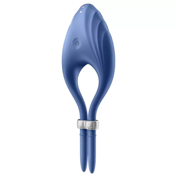 Satisfyer Duelist - anillo vibrador recargable para pene - silicona azul