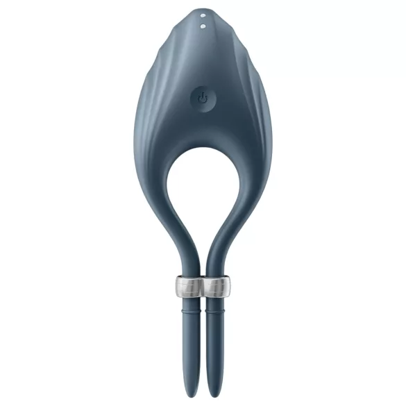 Satisfyer Duelist - anillo vibrador recargable para pene - silicona gris