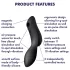 Satisfyer Curvy Trinity 2 - vibrador 2 en 1 de ondas de aire (negro)