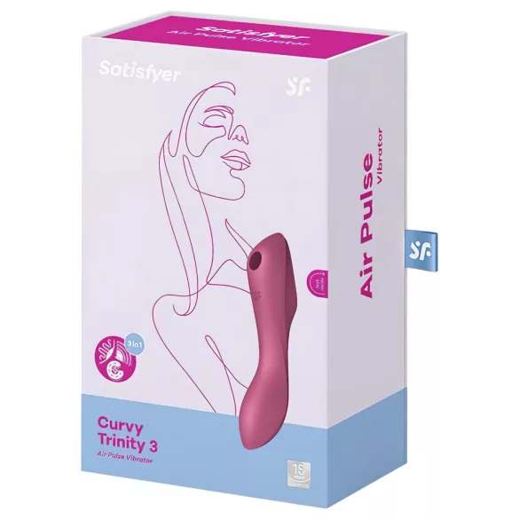 Satisfyer Curvy Trinity 3 - succionador y vibrador 2 en 1 - silicona roja