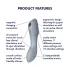 Satisfyer Curvy Trinity 3 - vibrador 2 en 1 con ondas de aire (gris)
