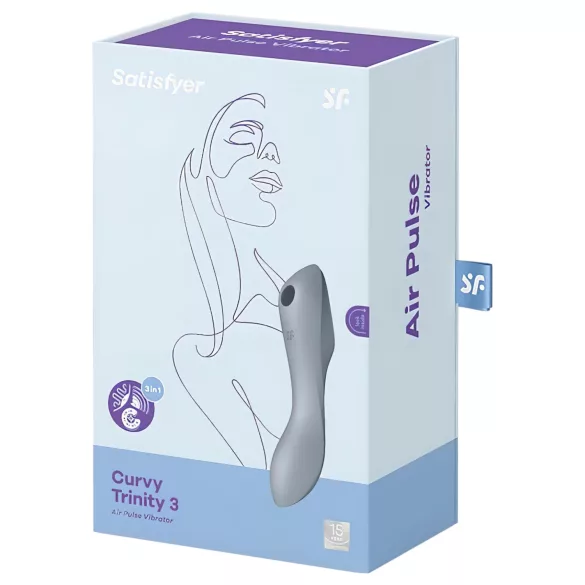 Satisfyer Curvy Trinity 3 - vibrador 2 en 1 con ondas de aire (gris)