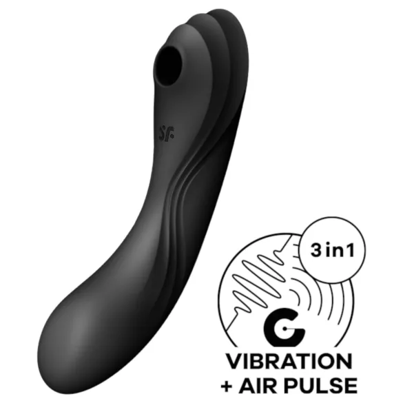Satisfyer Curvy Trinity 4 - succionador de ondas de aire 2 en 1 con vibración (negro)