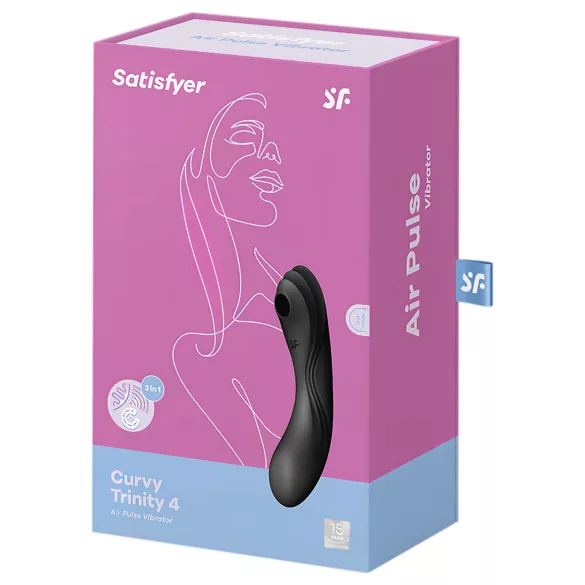 Satisfyer Curvy Trinity 4 - succionador de ondas de aire 2 en 1 con vibración (negro)