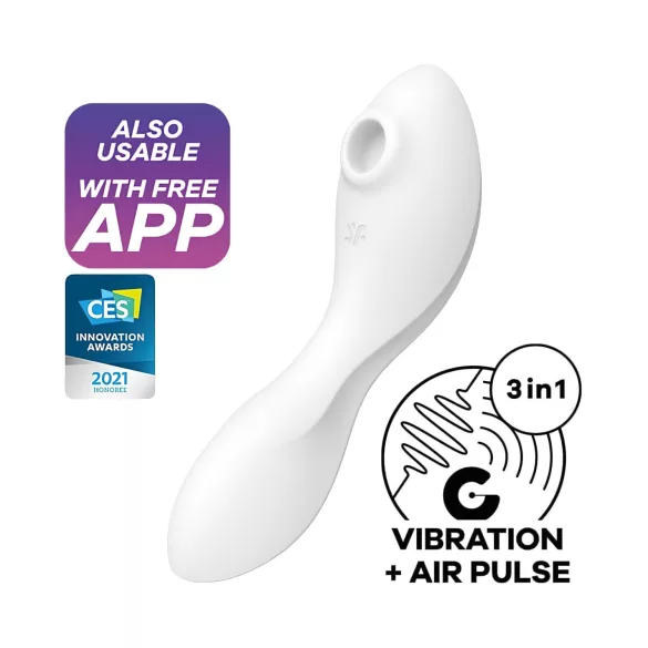 Satisfyer Curvy Trinity 5+ - vibrador 2 en 1 controlado por app (blanco)