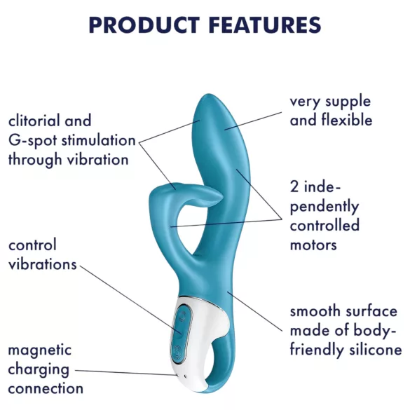 Satisfyer Embrace Me - vibrador recargable con brazo para clítoris - turquesa