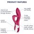 Satisfyer Embrace Me - Vibrador rojo con brazo estimulador