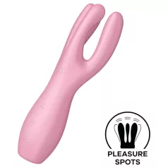   Satisfyer Threesome 3 - vibrador recargable para clítoris - silicona rosa