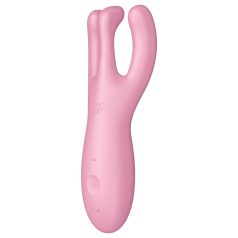   Satisfyer Threesome 4 - vibrador para clítoris - recargable - silicona rosa
