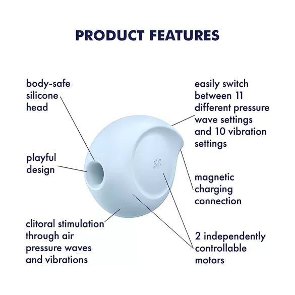 Satisfyer Sugar Rush - succionador de clítoris con vibración - azul