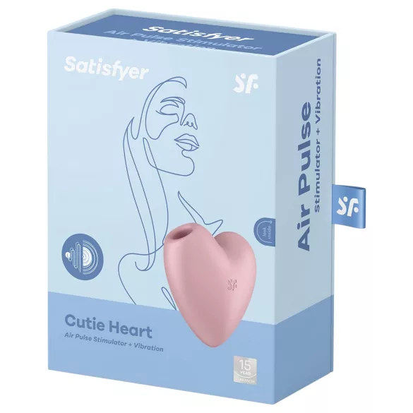 Satisfyer Cutie Heart - succionador clitorial recargable ondas de aire - rosa