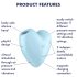 Satisfyer Cutie Heart - Estimulador de clítoris recargable por ondas (azul)