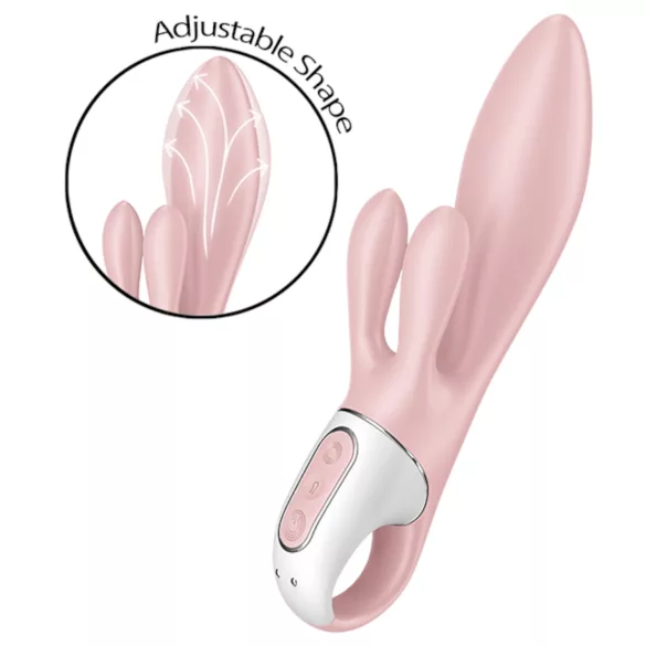 Satisfyer Air Pump Bunny 3 - vibrador inflable conejito - silicona rosa