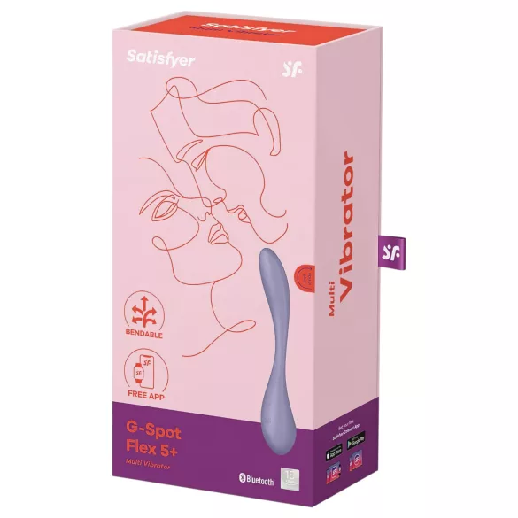 Satisfyer G-spot Flex 5 - Vibrador de punto G controlado por app (lila)