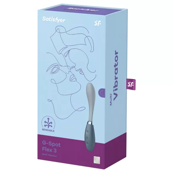Satisfyer G-Spot Flex 3 - vibrador punto G recargable - silicona gris