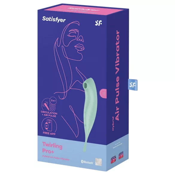 Satisfyer Twirling Pro - succionador y vibrador de clítoris 2 en 1 - color menta