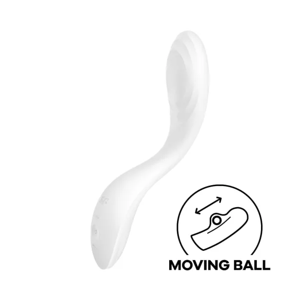 Satisfyer Rrrolling - vibrador punto G con bolas móviles - silicona blanca