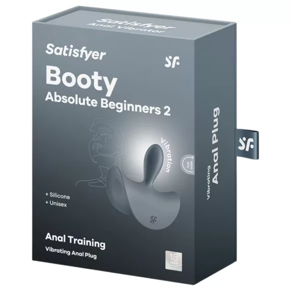 Satisfyer - plug anal vibrador para principiantes - silicona gris