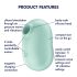 Satisfyer Pro To Go 2 - Estimulador de clítoris recargable con ondas de aire (menta)