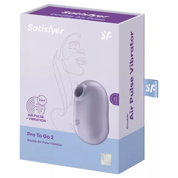 Satisfyer Pro To Go 2 - estimulador de clítoris recargable por ondas de aire (violeta)