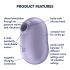 Satisfyer Pro To Go 2 - Estimulador de clítoris recargable por ondas de aire (violeta)