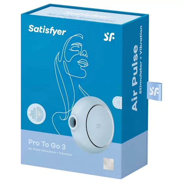 Satisfyer Pro To Go 3 - estimulador de clítoris de ondas de aire recargable (azul)