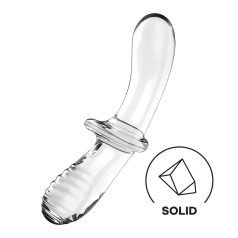   Satisfyer Double Crystal - dildo doble de vidrio - transparente