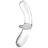 Satisfyer Double Crystal - dildo doble de vidrio - transparente