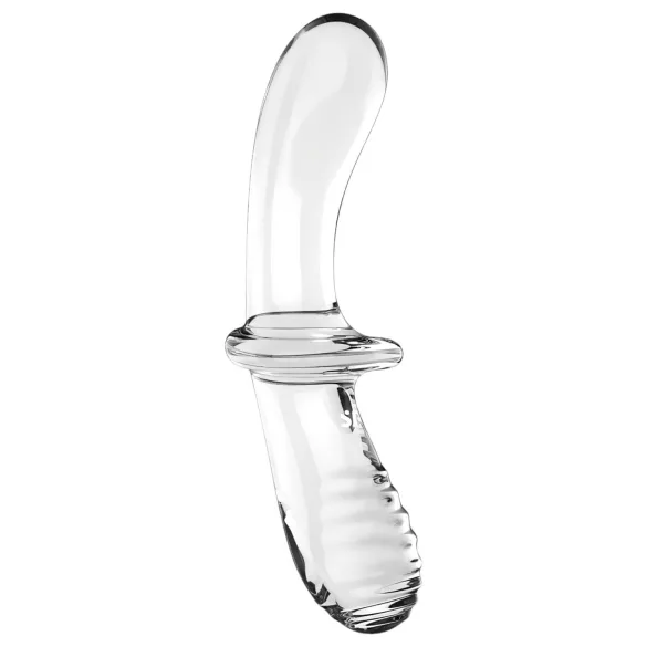 Satisfyer Double Crystal - dildo doble de vidrio - transparente