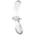 Satisfyer Double Crystal - dildo doble de vidrio - transparente