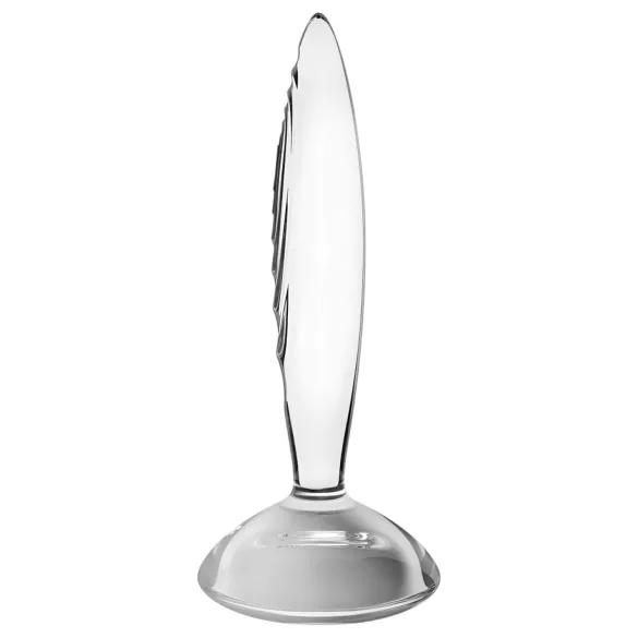 Satisfyer Sparkling Crystal - consolador de vidrio texturizado - transparente