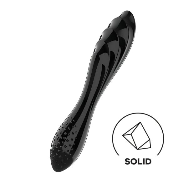 Dildo doble de cristal Satisfyer Dazzling Crystal 1 - negro