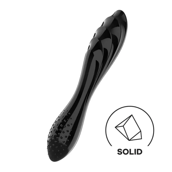 Satisfyer Dazzling Crystal 1 - dildo doble vidrio - negro