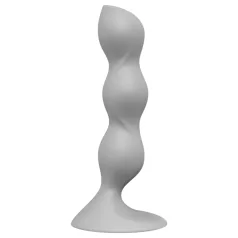   Satisfyer - Dildo con bolas - Superficie texturizada - Silicona gris