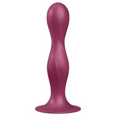   Satisfyer Double Ball-R - consolador con ventosa y peso - silicona roja