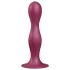 Satisfyer Double Ball-R - consolador con ventosa y peso - silicona roja