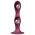 Satisfyer Double Ball-R - consolador con ventosa y peso - silicona roja