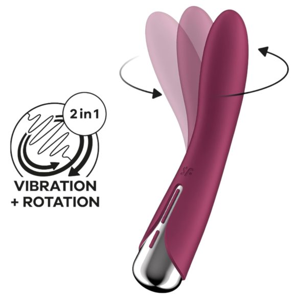 Satisfyer - Vibrador punto G giratorio - Cabeza rotatoria - Silicona roja