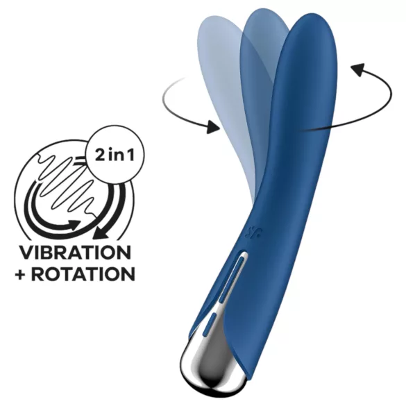 Satisfyer Spinning Vibe 1 - vibrador punto G giratorio - silicona azul
