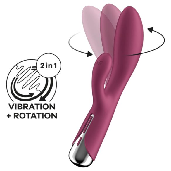 Satisfyer Spinning Rabbit 1 - vibrador con brazo giratorio para clítoris (rojo)