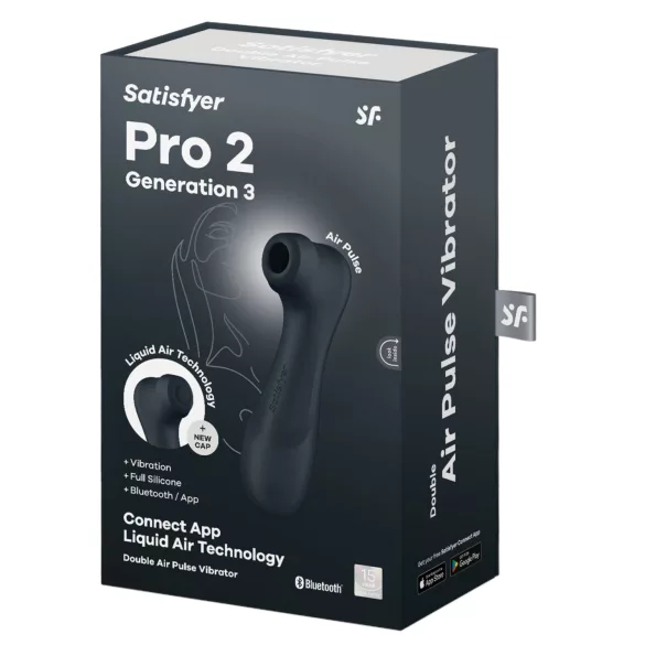 Satisfyer Pro 2 Gen3 - Estimulador de clítoris por ondas de aire controlado por app (gris oscuro)