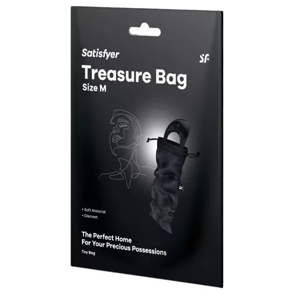 Satisfyer Treasure Bag - bolsa de almacenamiento discreta - mediana (negra)